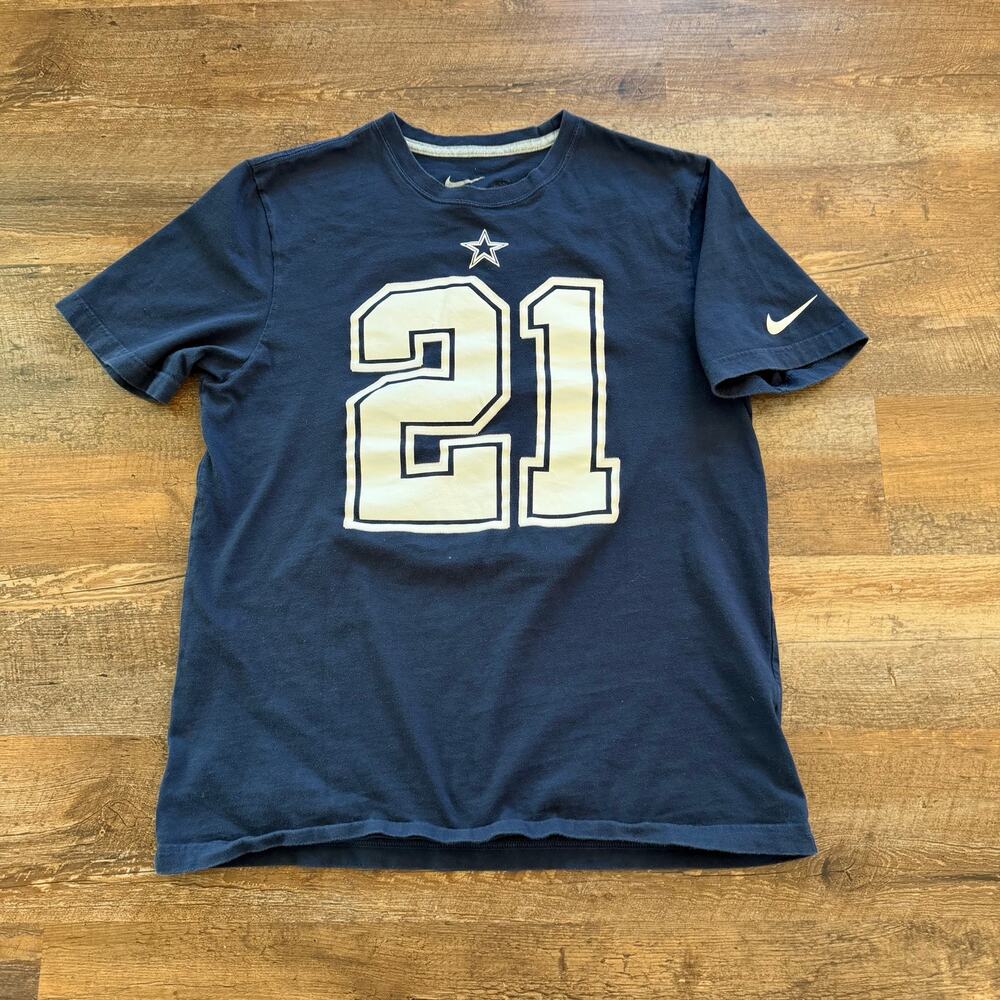 Nike Dallas Cowboys Elliott 21 NFL Tee Size L Navy Football Shirt